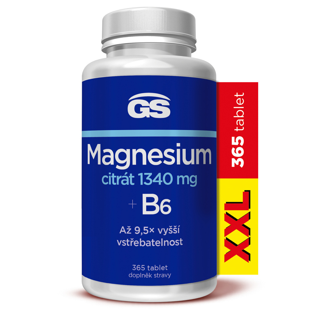 GS Magnesium citrát 1340 mg + B6 XXL 365 tablet GS