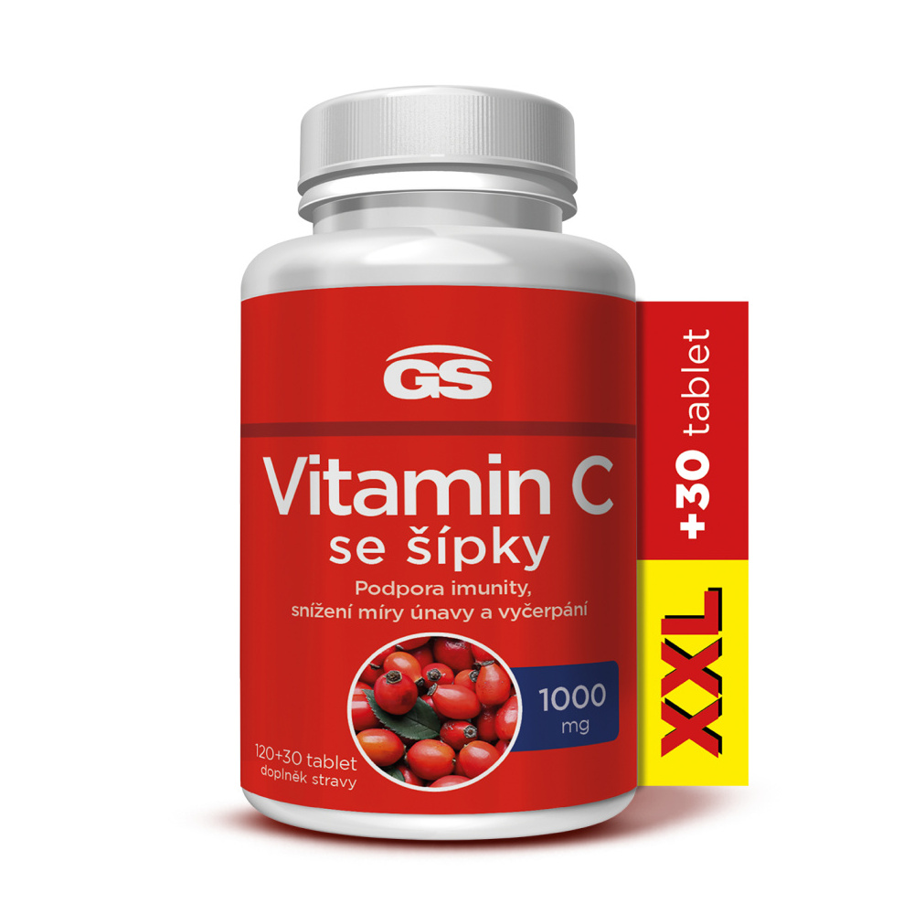 GS Vitamin C 1000 se šípky XXL 120+30 tablet GS