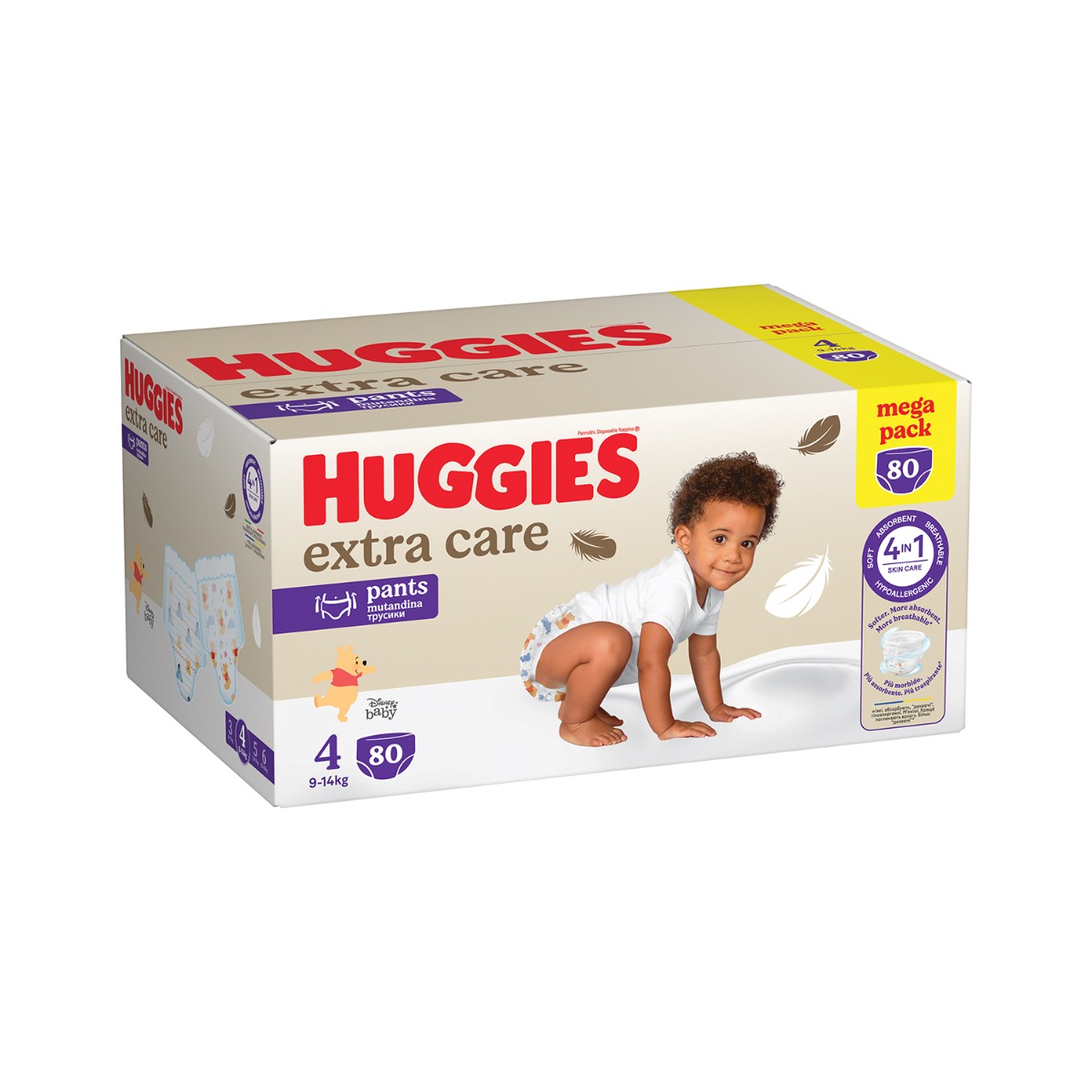 Huggies Extra Care Pants 4 9–14 kg 80 ks box Huggies