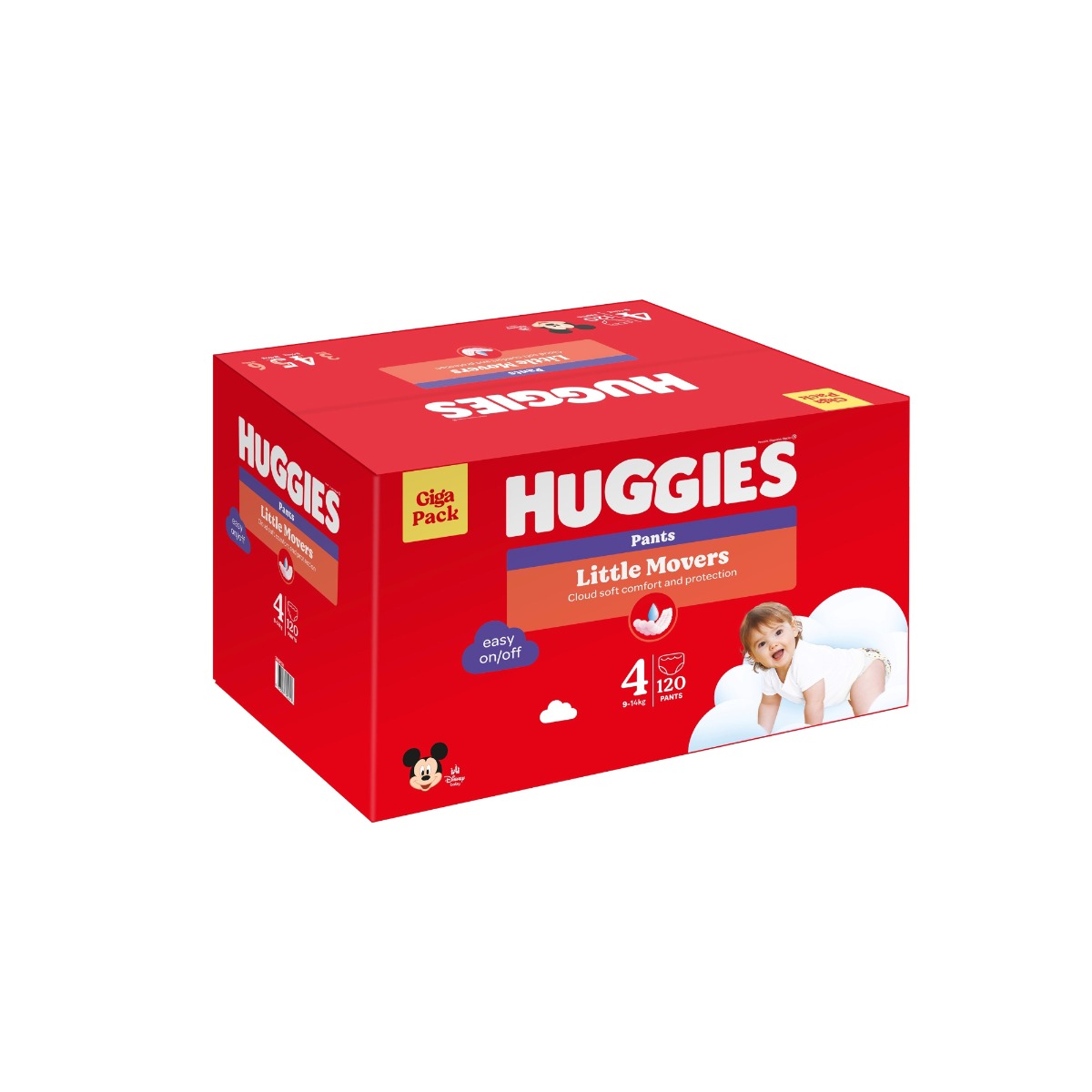 Huggies Little Movers Pants 4 9–14 kg jednorázové plenkové kalhotky 120 ks box Huggies