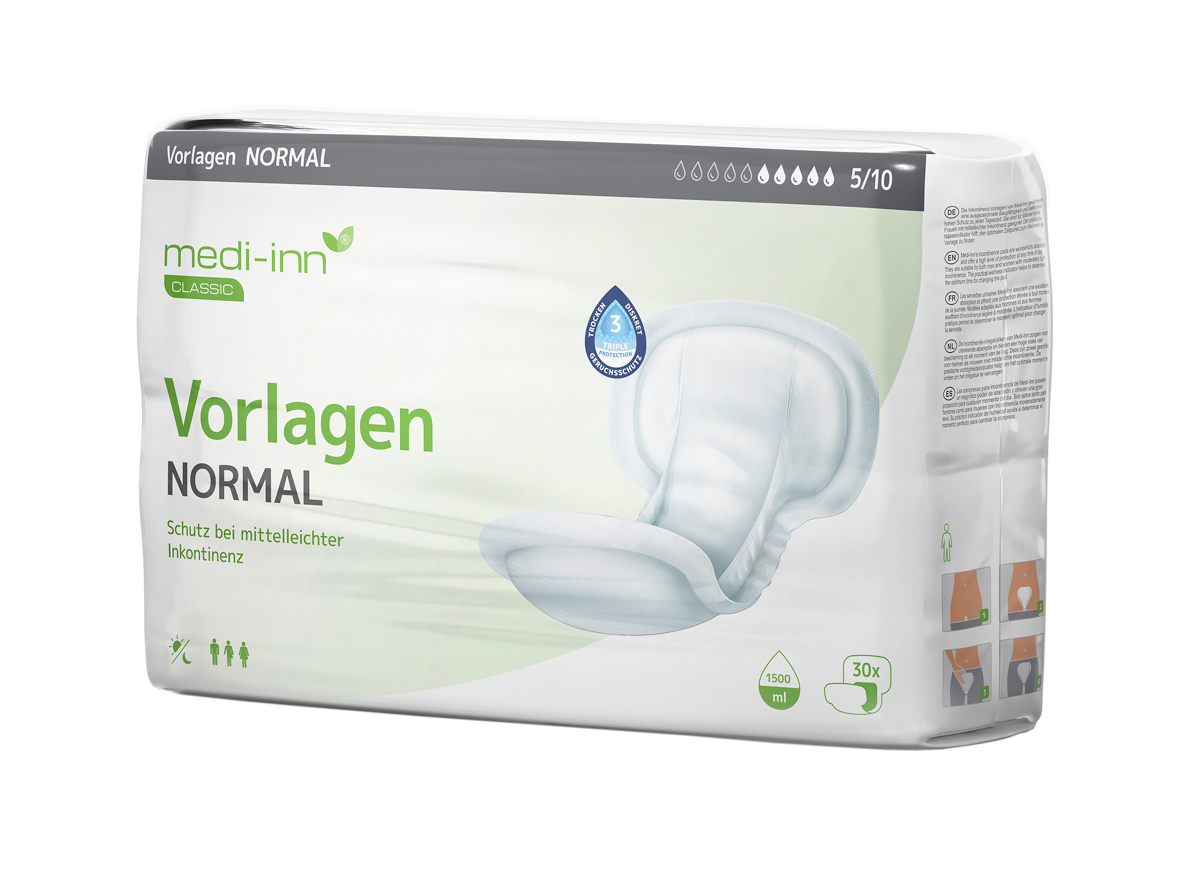 Medi-Inn Vorlagen inkontinenční pleny vložné normal 30 ks Medi-Inn