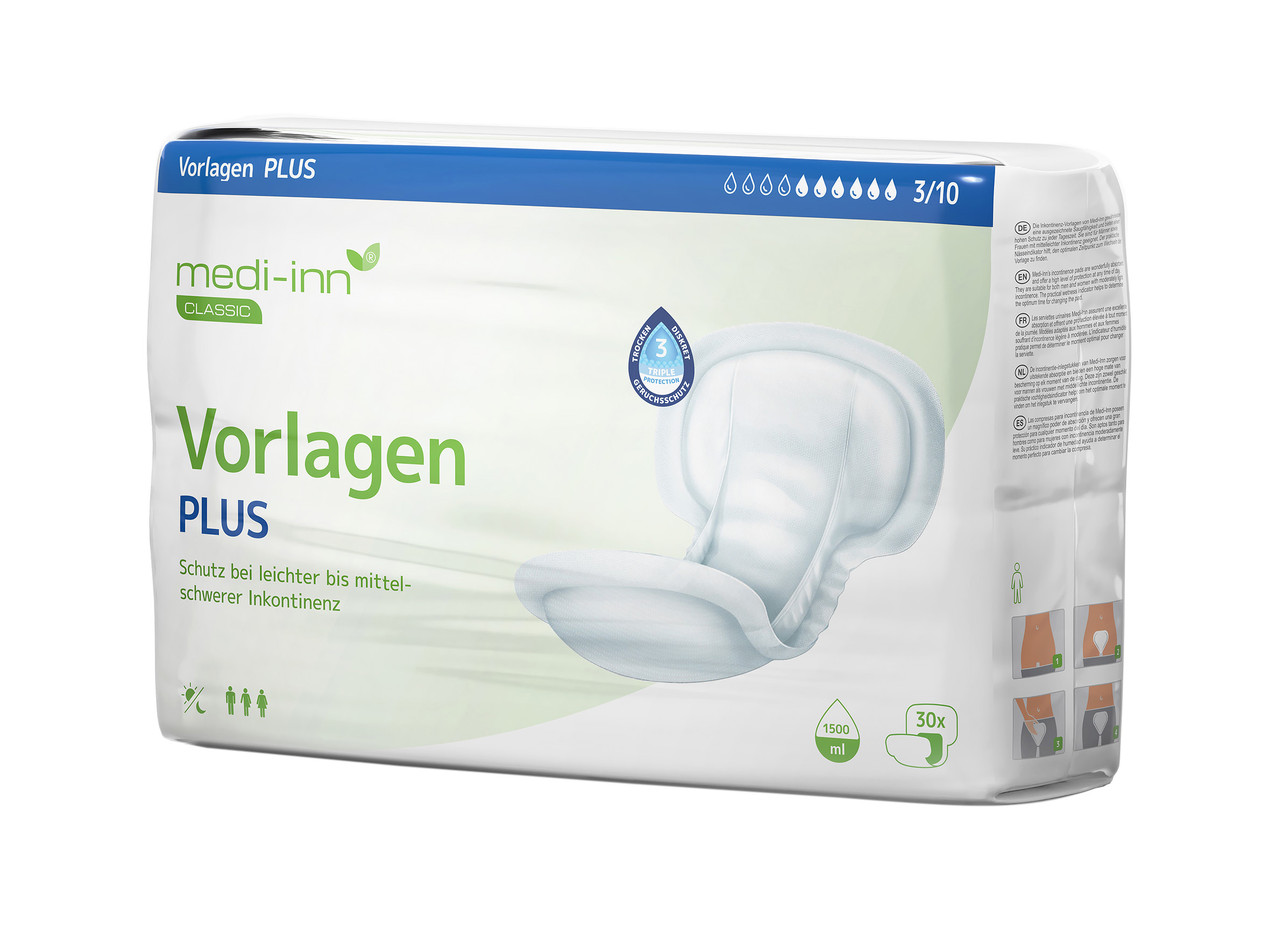 Medi-Inn Vorlagen inkontinenční pleny vložné plus 30 ks Medi-Inn