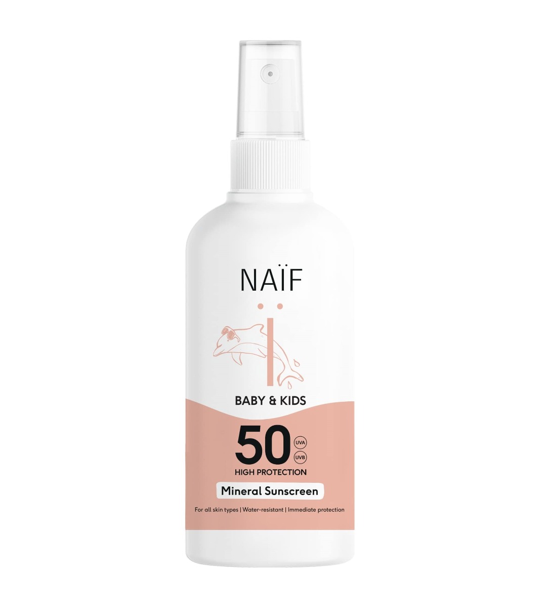 NAIF Ochranný sprej na opalování pro děti a miminka SPF50 175 ml NAIF
