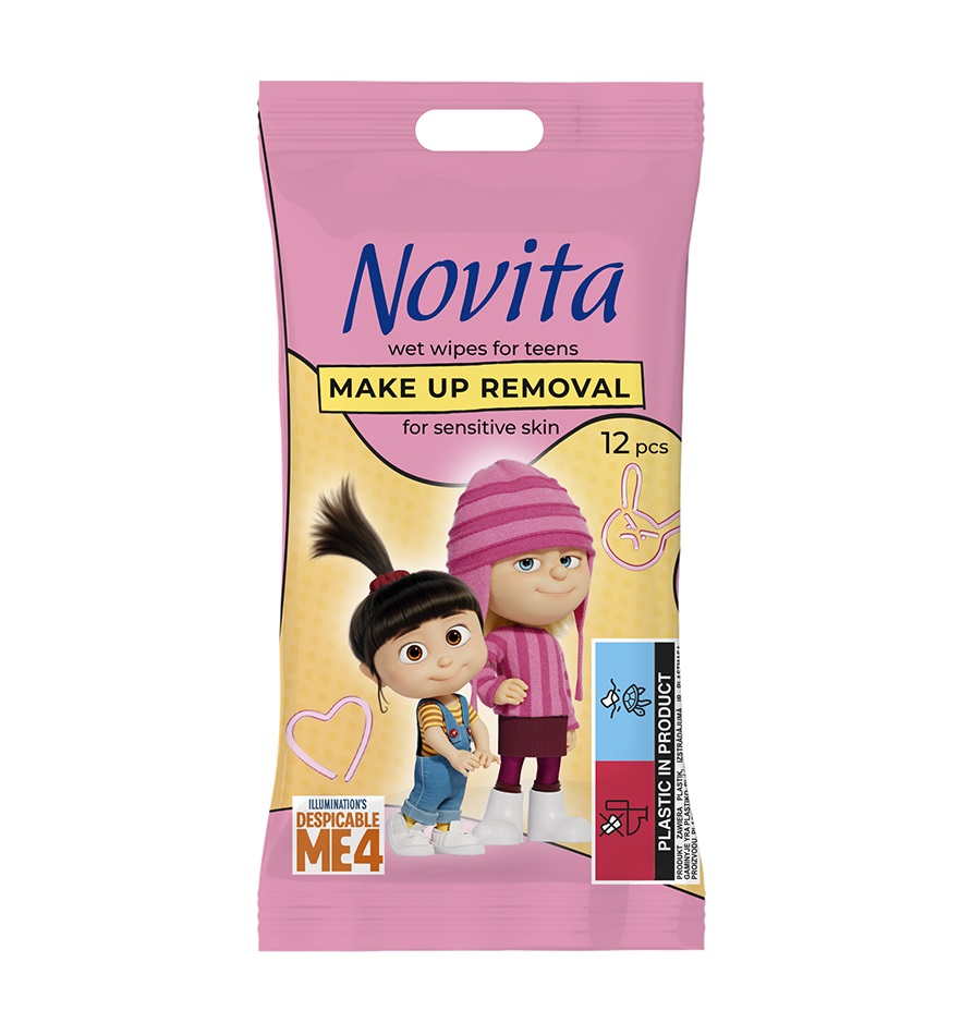Novita For Teens Vlhčené odličovací ubrousky s motivem Minion 12 ks Novita