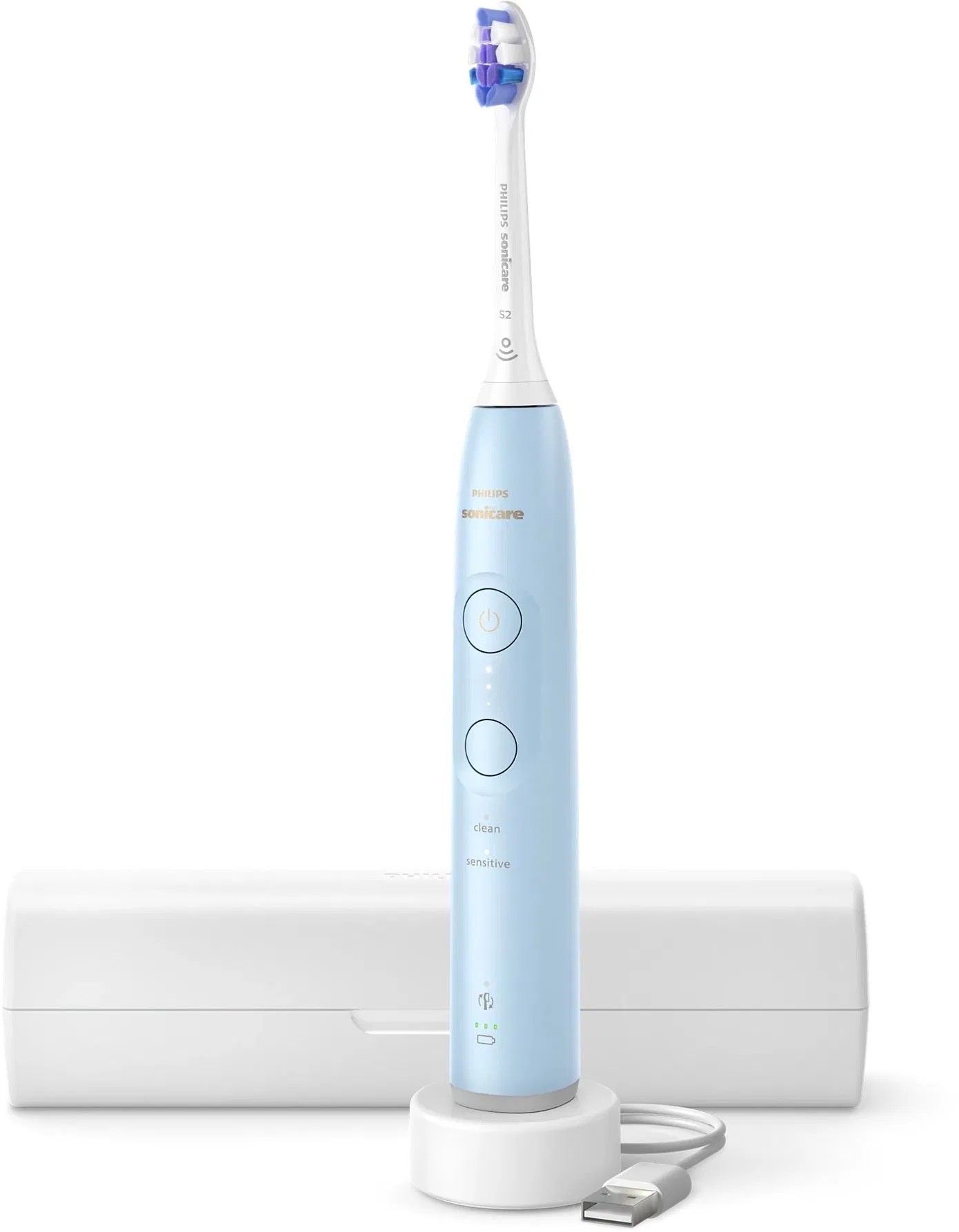 Philips Sonicare 6100 HX7406/02 sonický zubní kartáček světle modrý Philips Sonicare