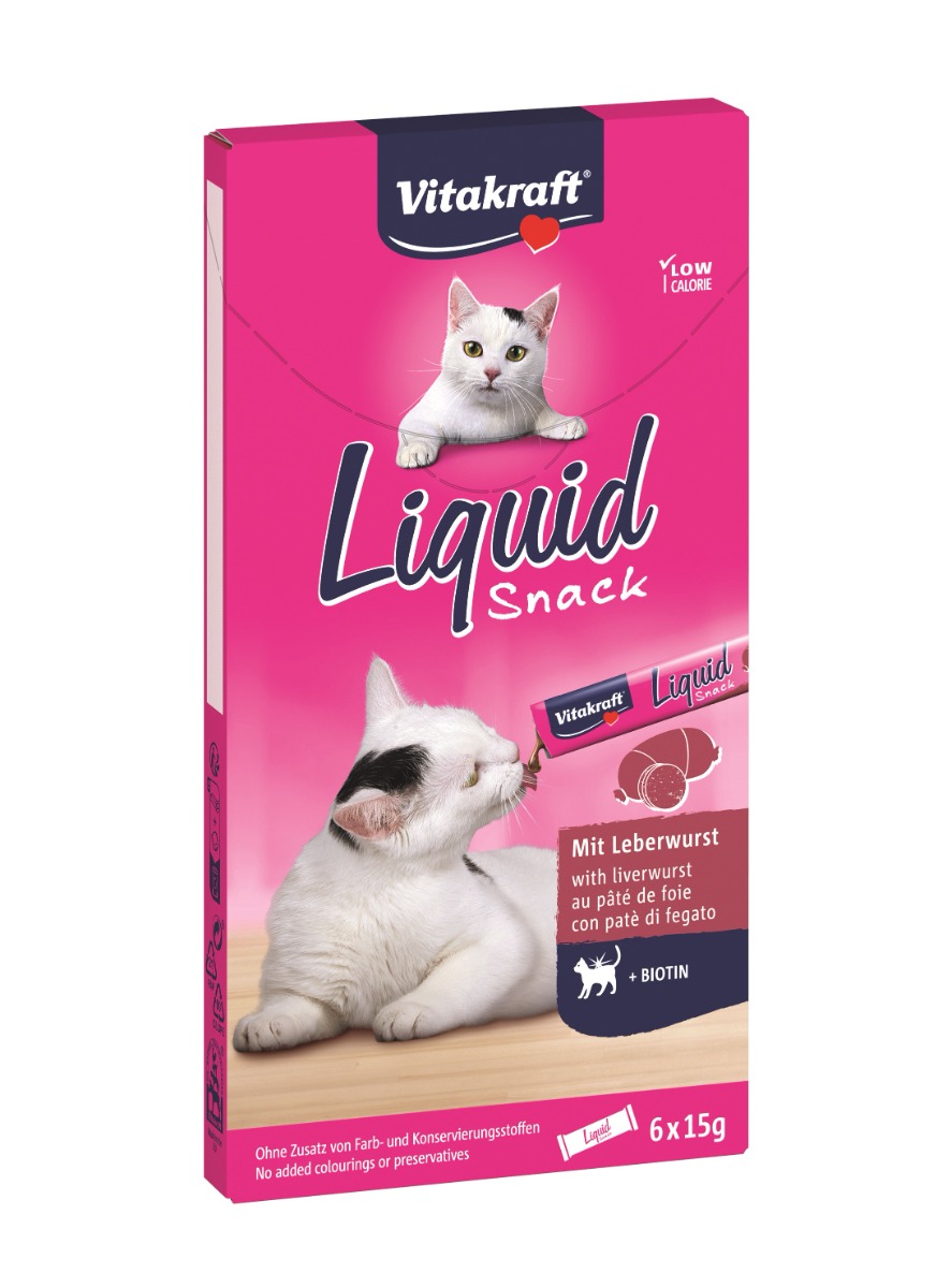 Vitakraft Cat Liquid Snack játrovka a biotin 6x15 g Vitakraft