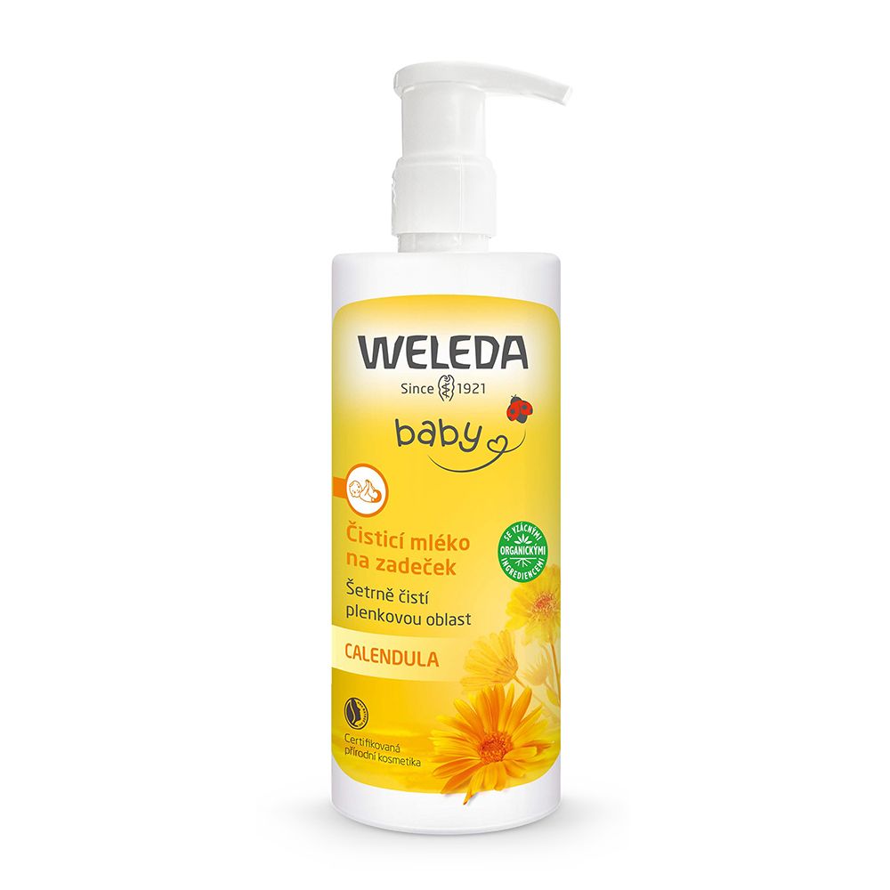 Weleda Baby Čisticí mléko na zadeček s pumpičkou 400 ml Weleda