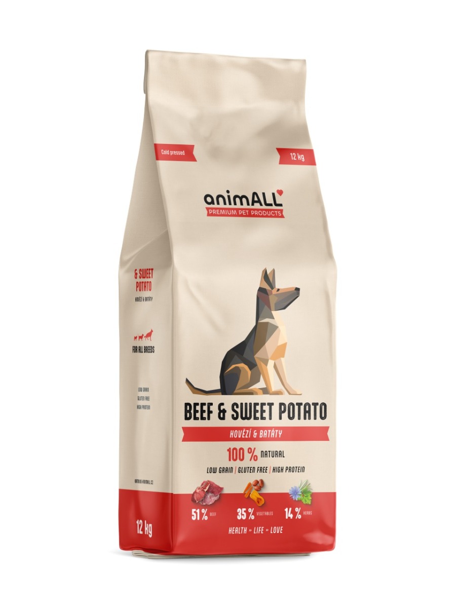 animALL Beef & Sweet Potato granule pro psy 12 kg animALL