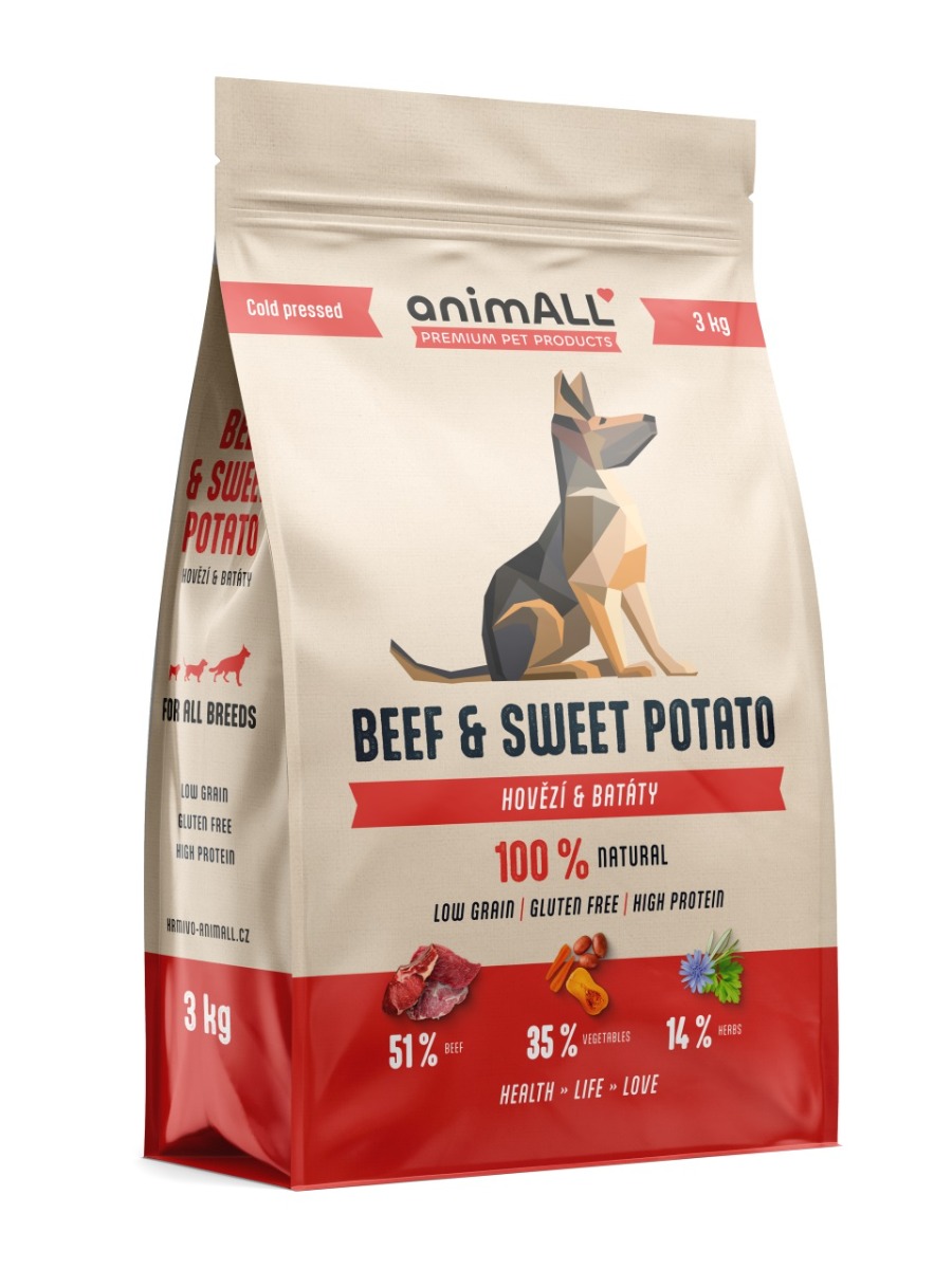 animALL Beef & Sweet Potato granule pro psy 3 kg animALL