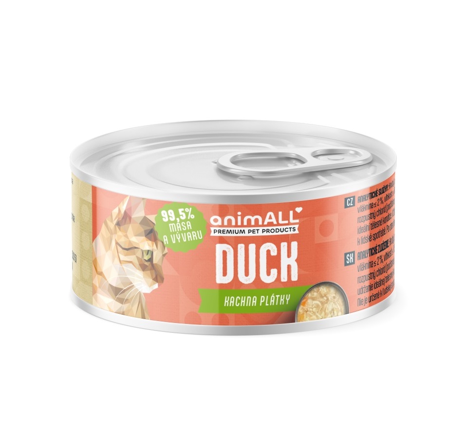 animALL Kachna plátky konzerva pro kočky 80 g animALL