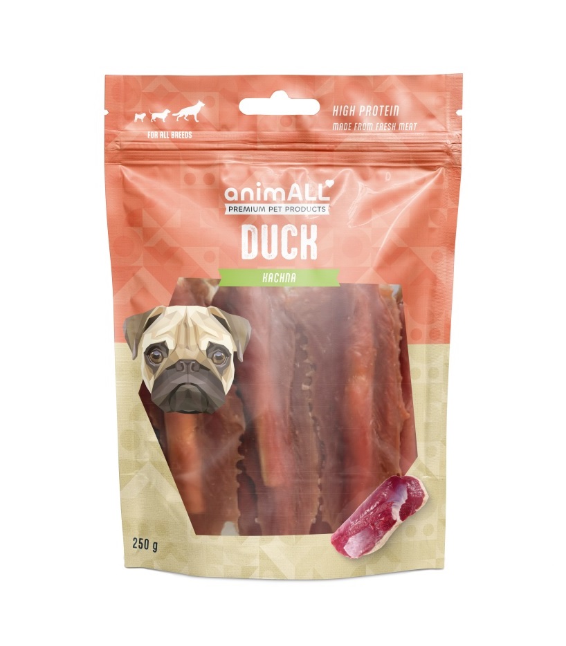 animALL Kachní prsa na buvolí tyčce pamlsky pro psy 250 g animALL