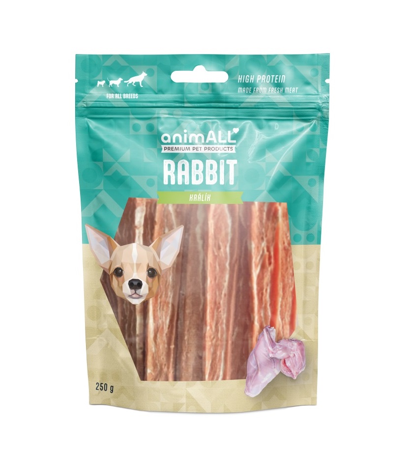 animALL Králičí proužky pamlsky pro psy 250 g animALL