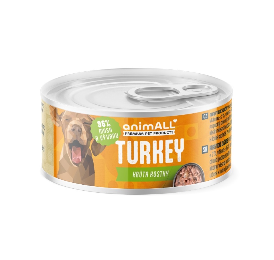 animALL Krůta kostky konzerva pro psy 80 g animALL