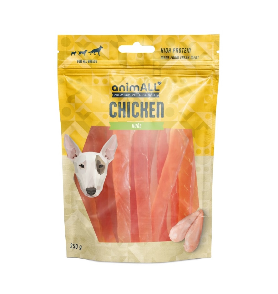 animALL Měkké kuřecí plátky pamlsky pro psy 250 g animALL