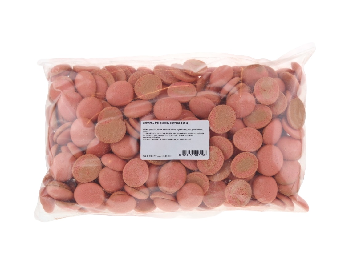 animALL Piškoty červené pamlsky pro psy 500 g animALL