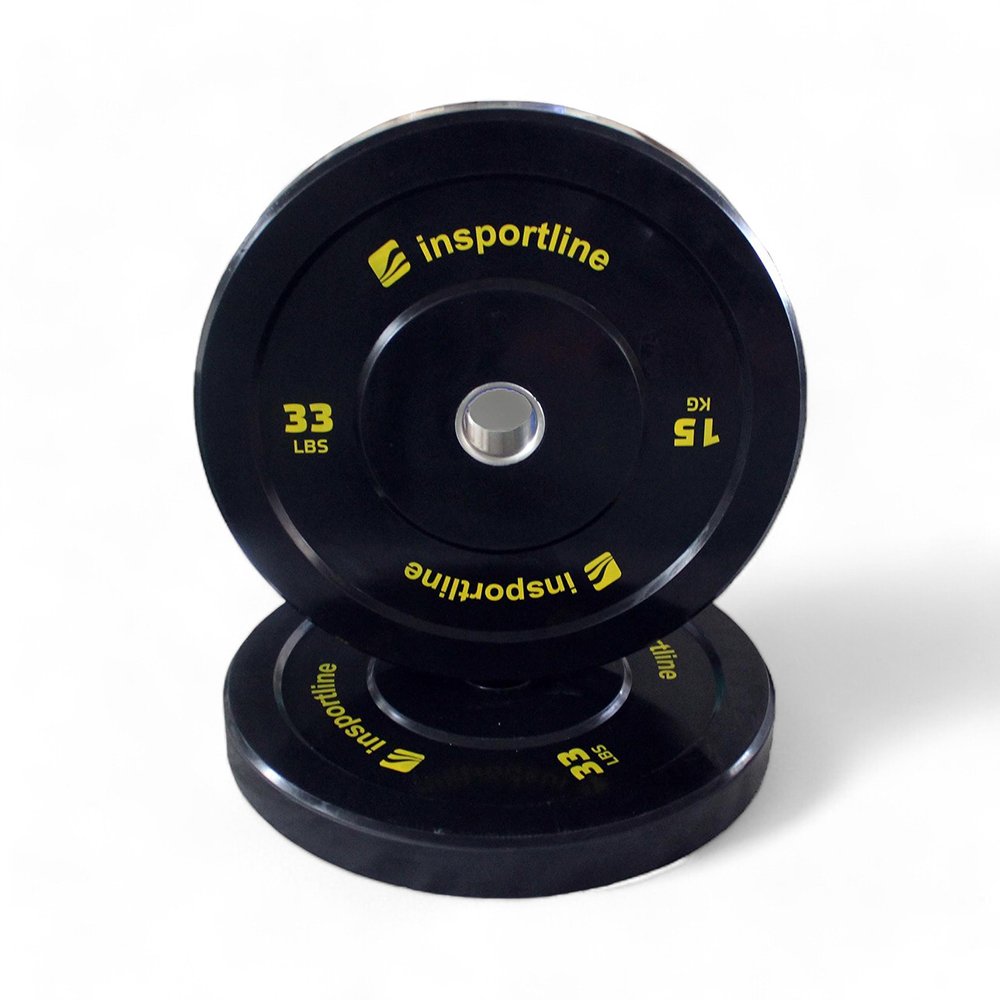 inSPORTline Gumový kotouč  Bumper Plate Lite 15 kg 50 mm inSPORTline