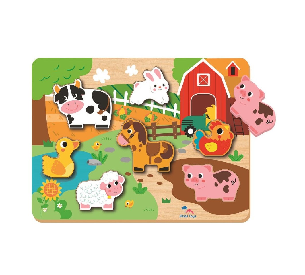 2Kids Toys Vkládací puzzle Farma 8 ks 2Kids Toys