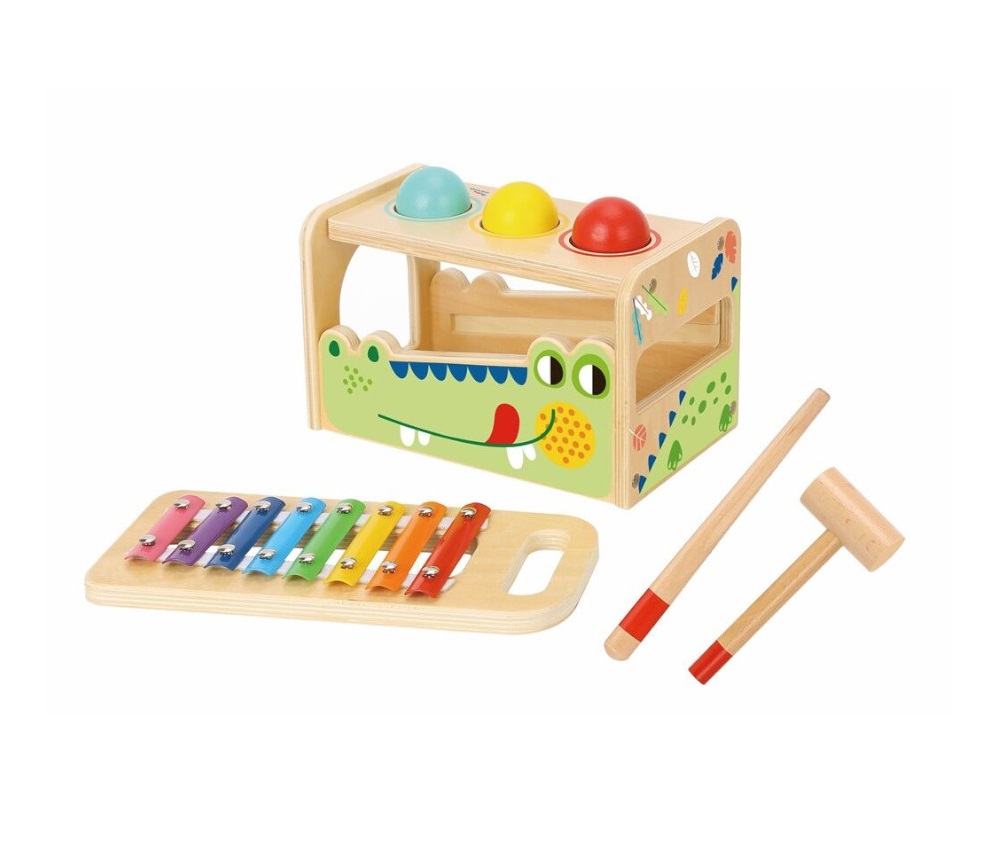 2Kids Toys Zatloukačka a xylofon Krokodýl 7 ks 2Kids Toys