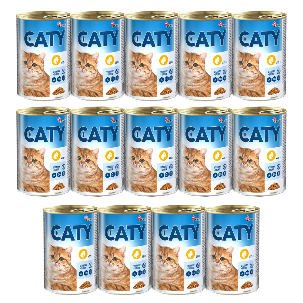 Akinu CATY Drůbeží kousky v omáčce konzerva pro kočky 14 x 415 g Akinu