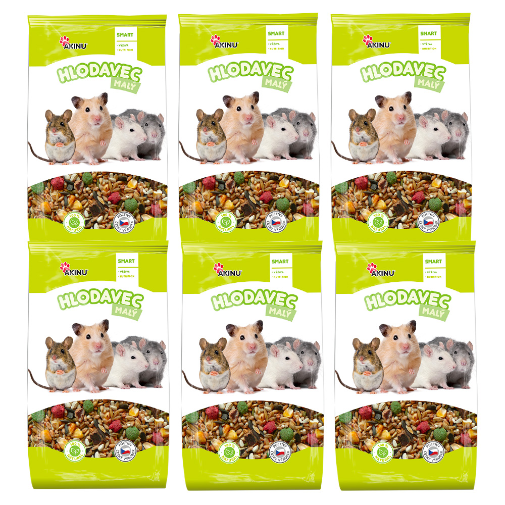 Akinu Kompletní menu krmivo pro malé hlodavce 6 x 1 kg Akinu