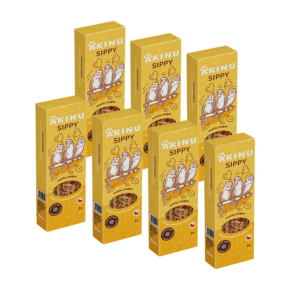 Akinu SIPPY Vitamínovo - medová tyč doplňkové krmivo pro andulky 7 x 2 ks Akinu