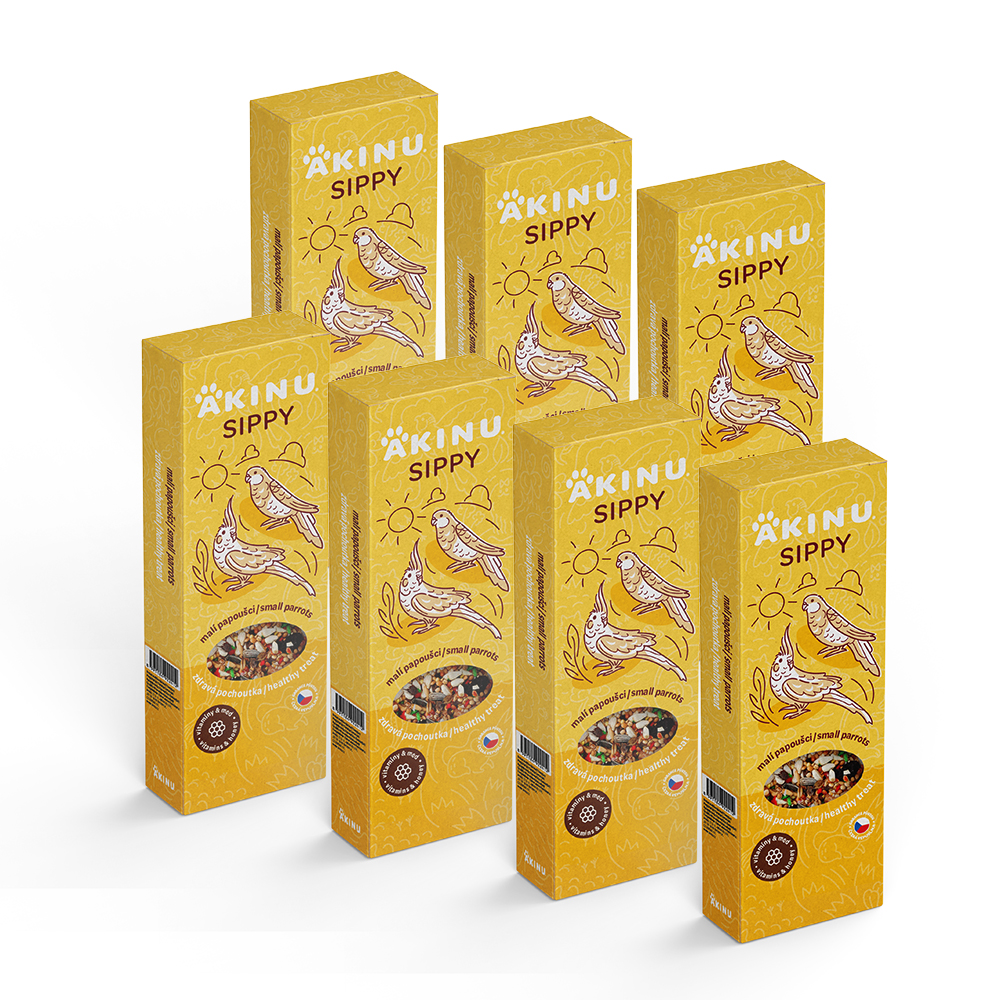 Akinu SIPPY Vitamínovo - medová tyč doplňkové krmivo pro malé papoušky 7 x 2 ks Akinu