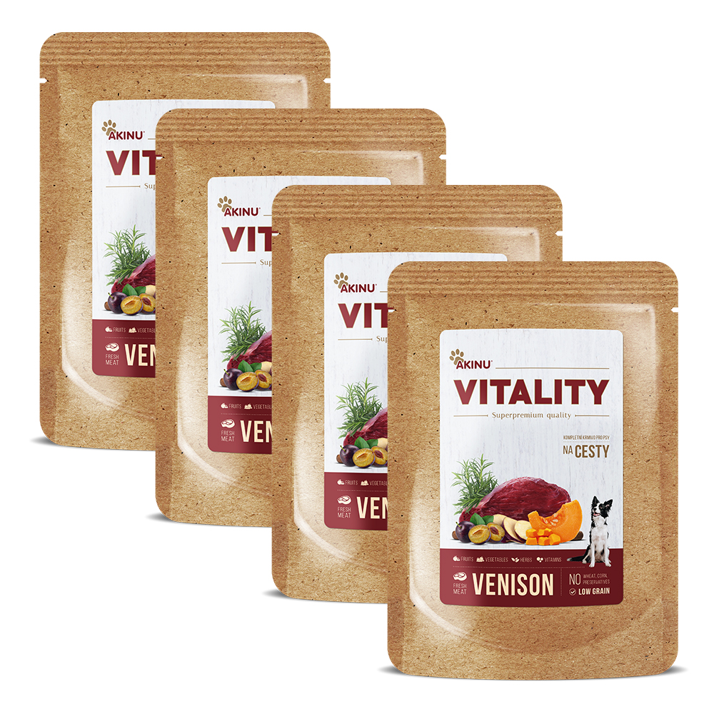 Akinu VITALITY na cesty zvěřina pro psy 4 x 150 g Akinu
