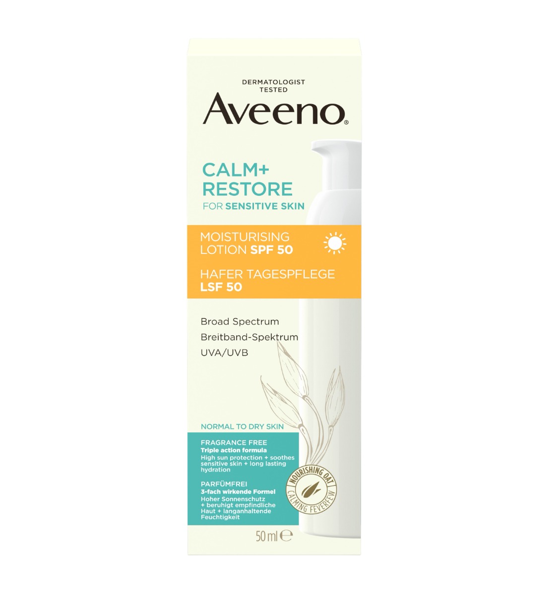 Aveeno Calm+Restore Hydratační mléko SPF50 50 ml Aveeno