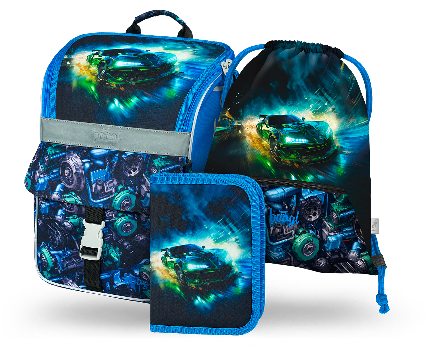Baagl 3 SET Zippy Závodní auto: aktovka