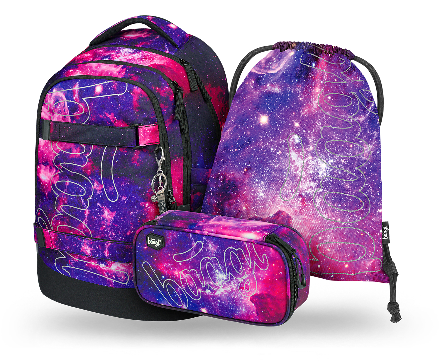 Baagl SET 3 Skate max Galaxy: batoh