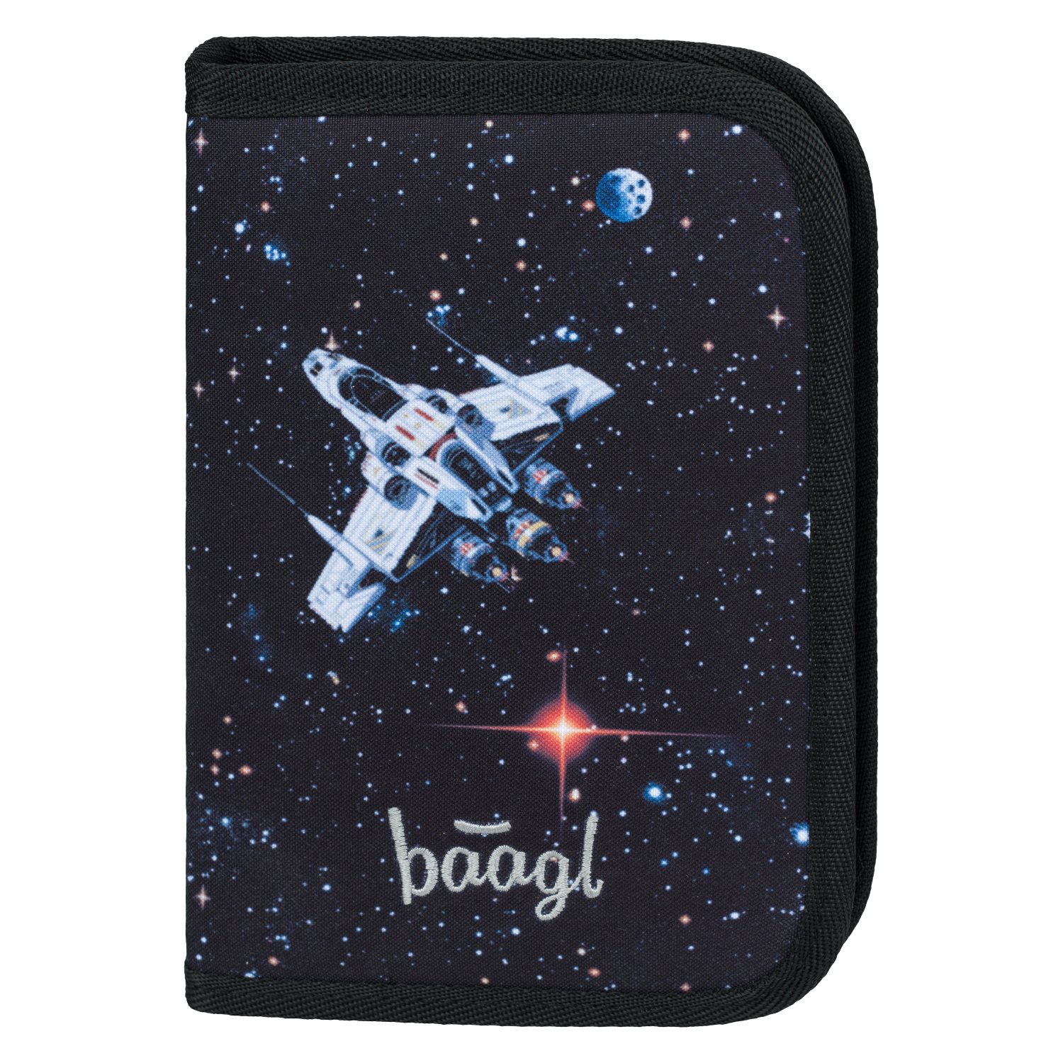 Baagl Školní penál jednopatrový Pixel Space Baagl