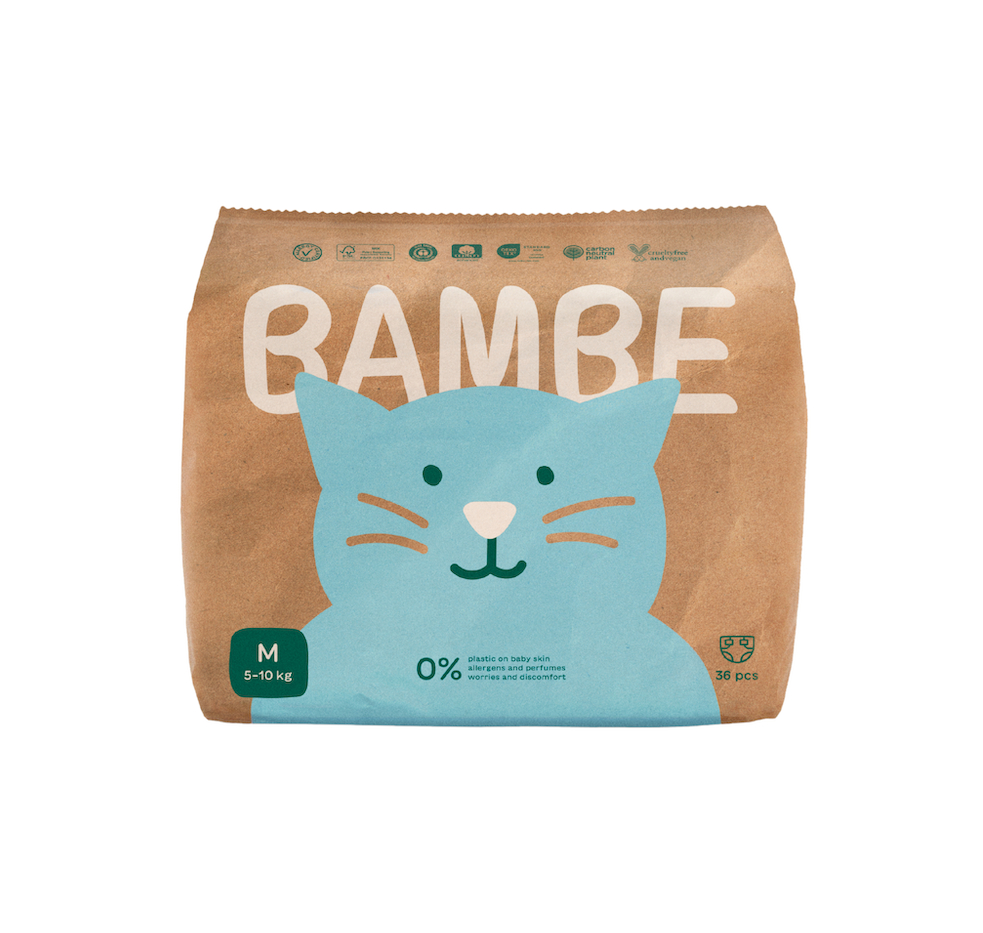 Bambe Ekologické plenky vel. M 5–⁠⁠⁠⁠⁠⁠10 kg 36 ks Bambe