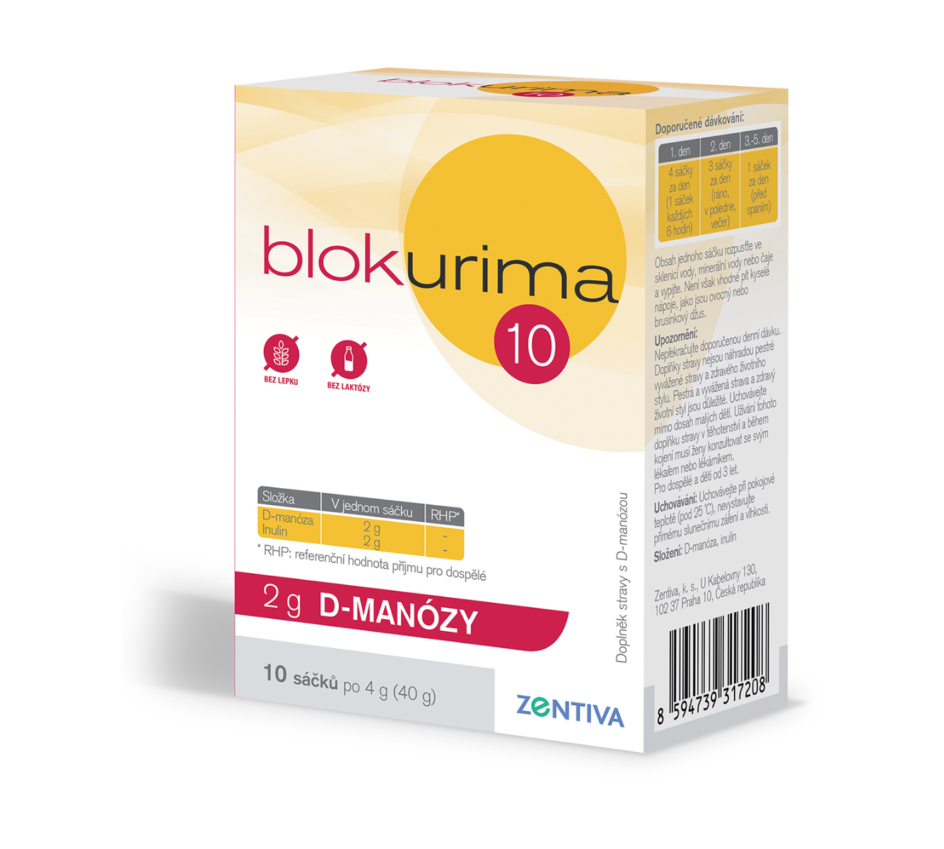 Blokurima 2 g D-manózy sáčky 10x4 g Blokurima