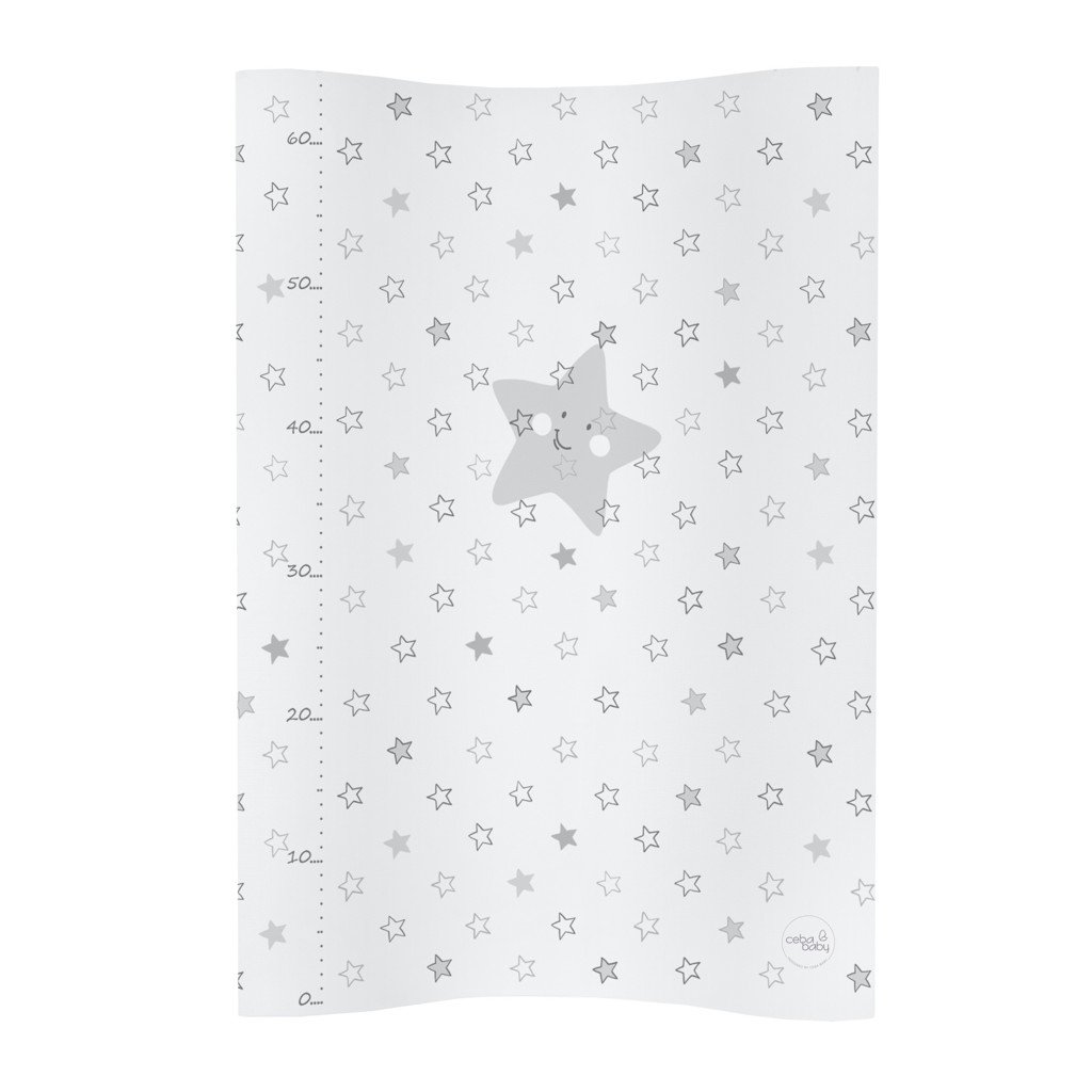 Ceba Podložka přebalovací 2-hranná měkká COSY (50x70) Hvězdy šedá Ceba