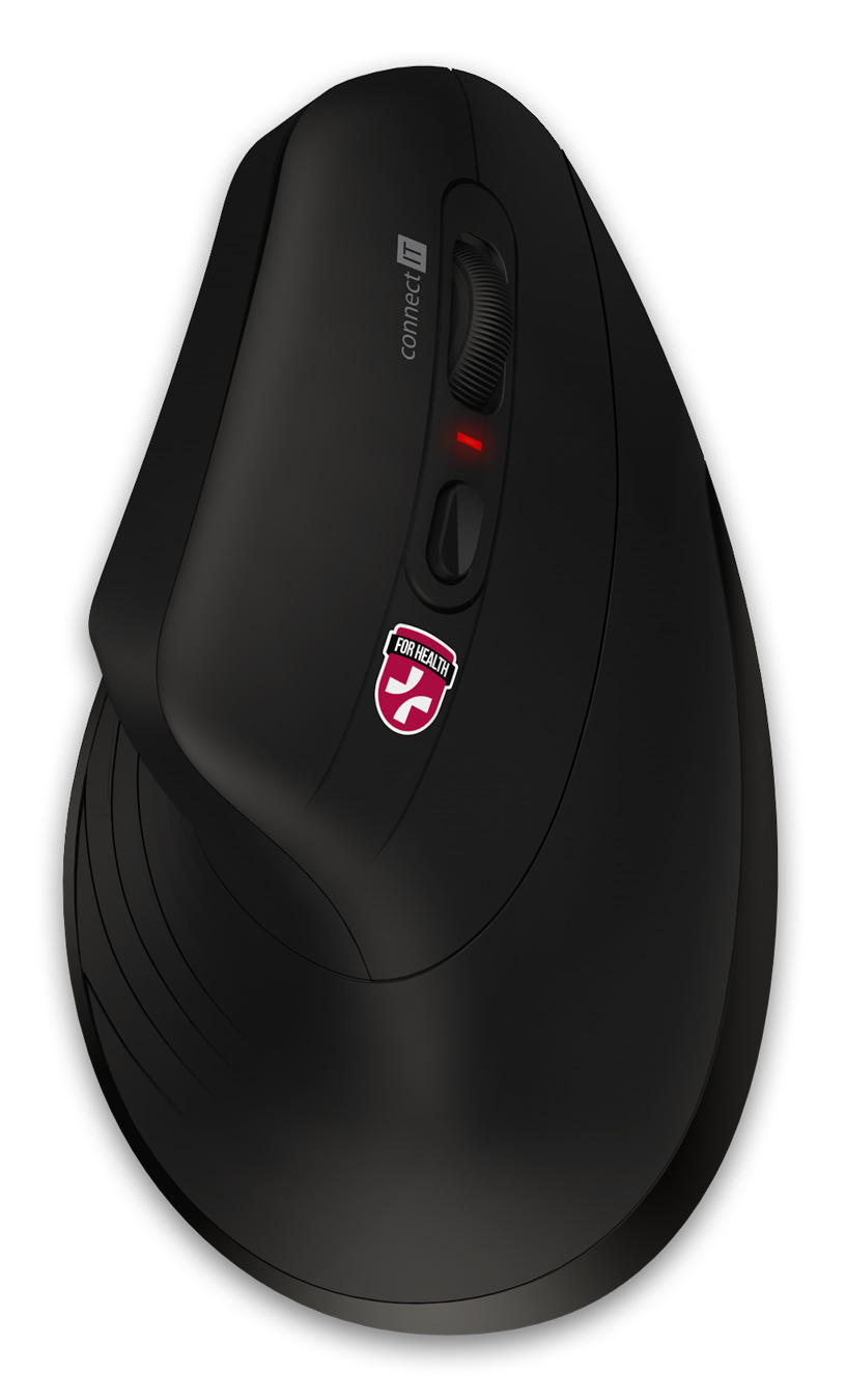 Connect IT For Health Ergonomická vertikální myš bezdrátová černá Connect IT