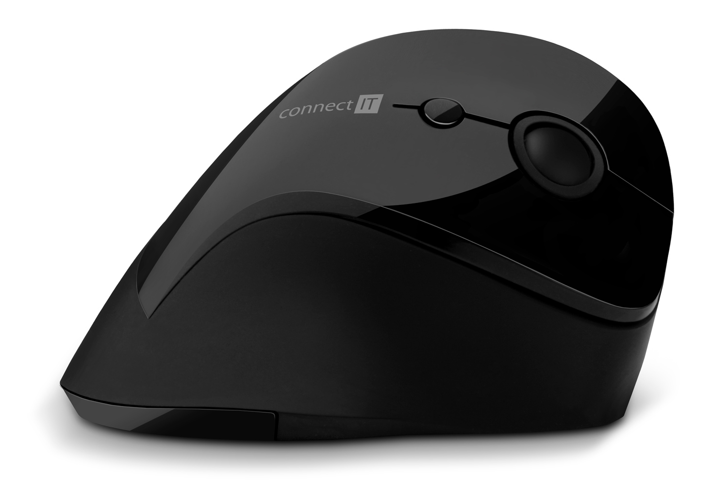 Connect IT For Health Gloss Ergonomická vertikální myš bezdrátová černá Connect IT