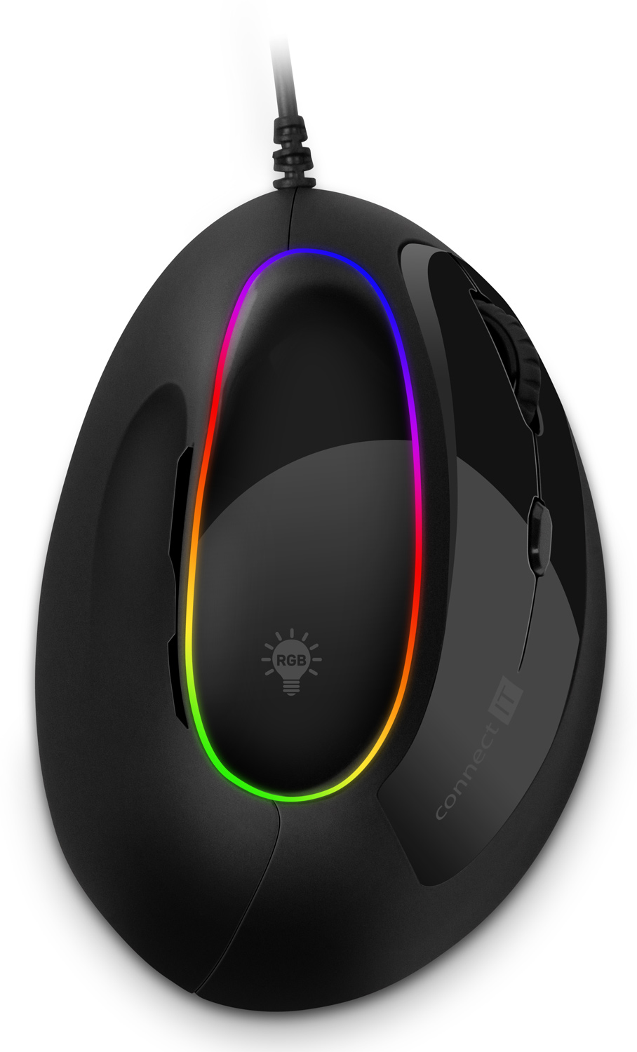 Connect IT For health RGB Ergonomická vertikální myš drátová černá Connect IT