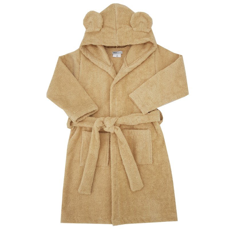 Eko Župan bavlněný s kapucí a oušky Beige vel. S 92-98 Eko