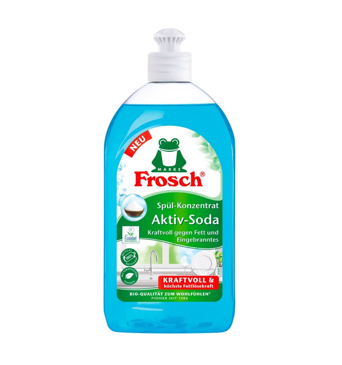 Frosch Koncentrovaný prostředek na mytí nádobí s aktivní sodou 500 ml Frosch