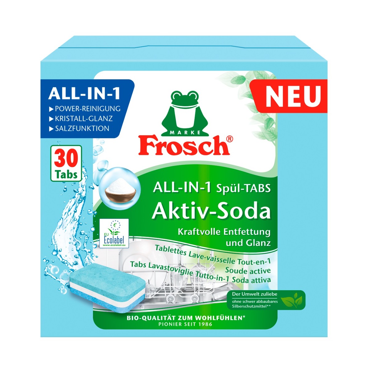 Frosch Tablety do myčky All-in-1 s aktivní sodou 30 tablet Frosch
