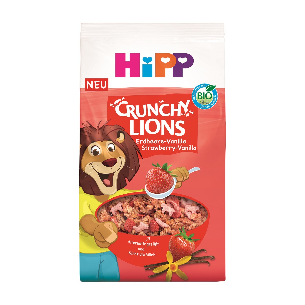 Hipp BIO Křupavé Lion müsli jahoda-vanilka 300 g Hipp