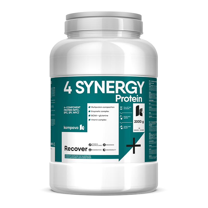 KOMPAVA VÍCESLOŽKOVÝ NOČNÍ PROTEIN 4 SYNERGY Protein karamel 2000g/66 porcí KOMPAVA