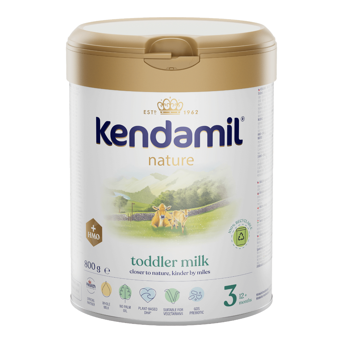 Kendamil 3 Nature Kojenecké pokračovací mléko HMO+ 800 g Kendamil