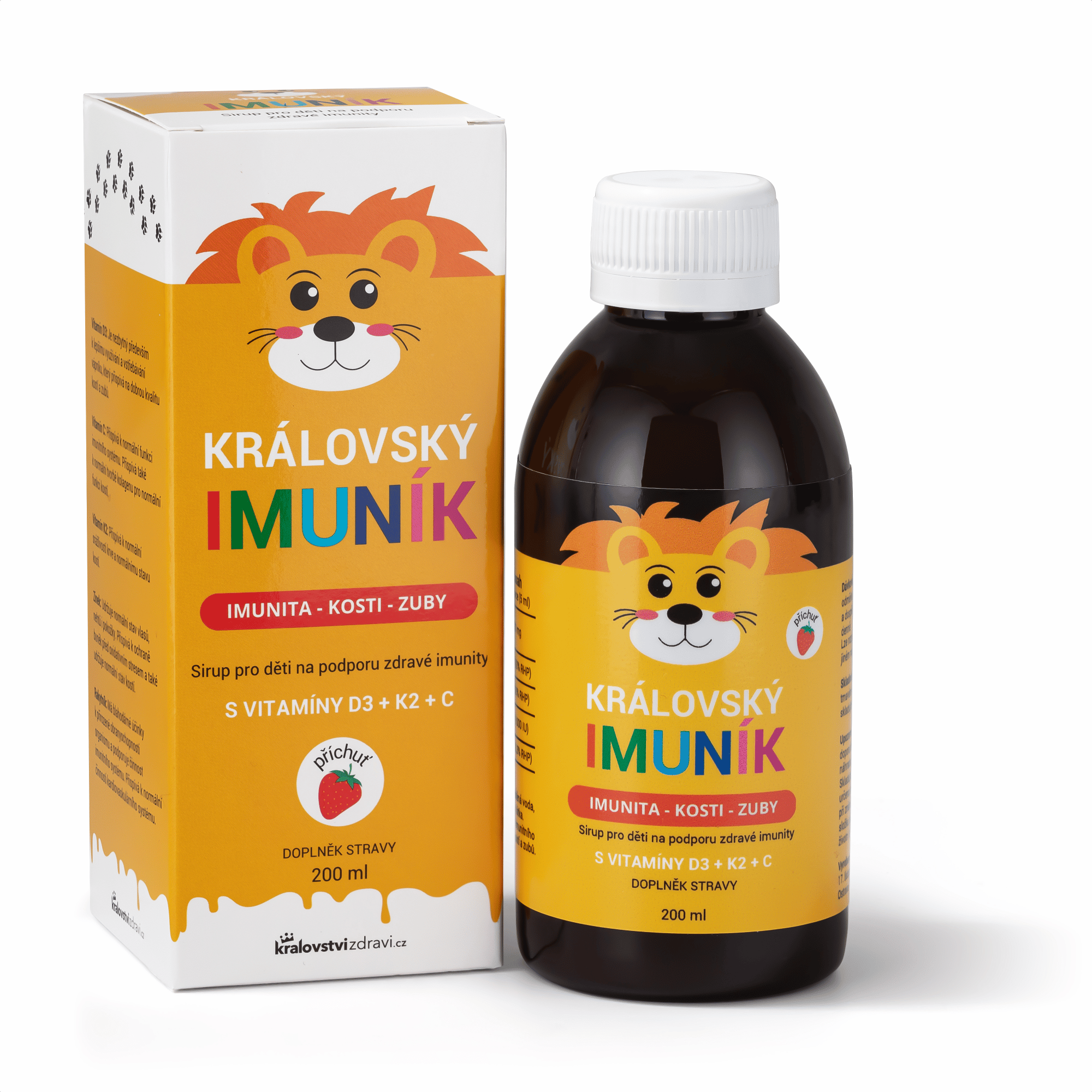 Království zdraví Královský Imuník - dětský sirup pro zdravou imunitu + (Vit D3 + K2 + C)