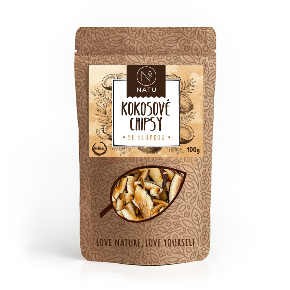 NATU Kokosové chipsy se slupkou 100 g NATU