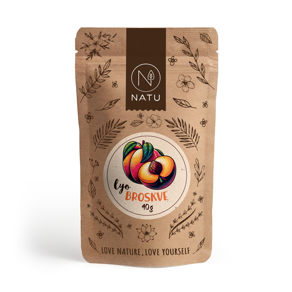 NATU Lyofilizované broskve plátky 40 g NATU