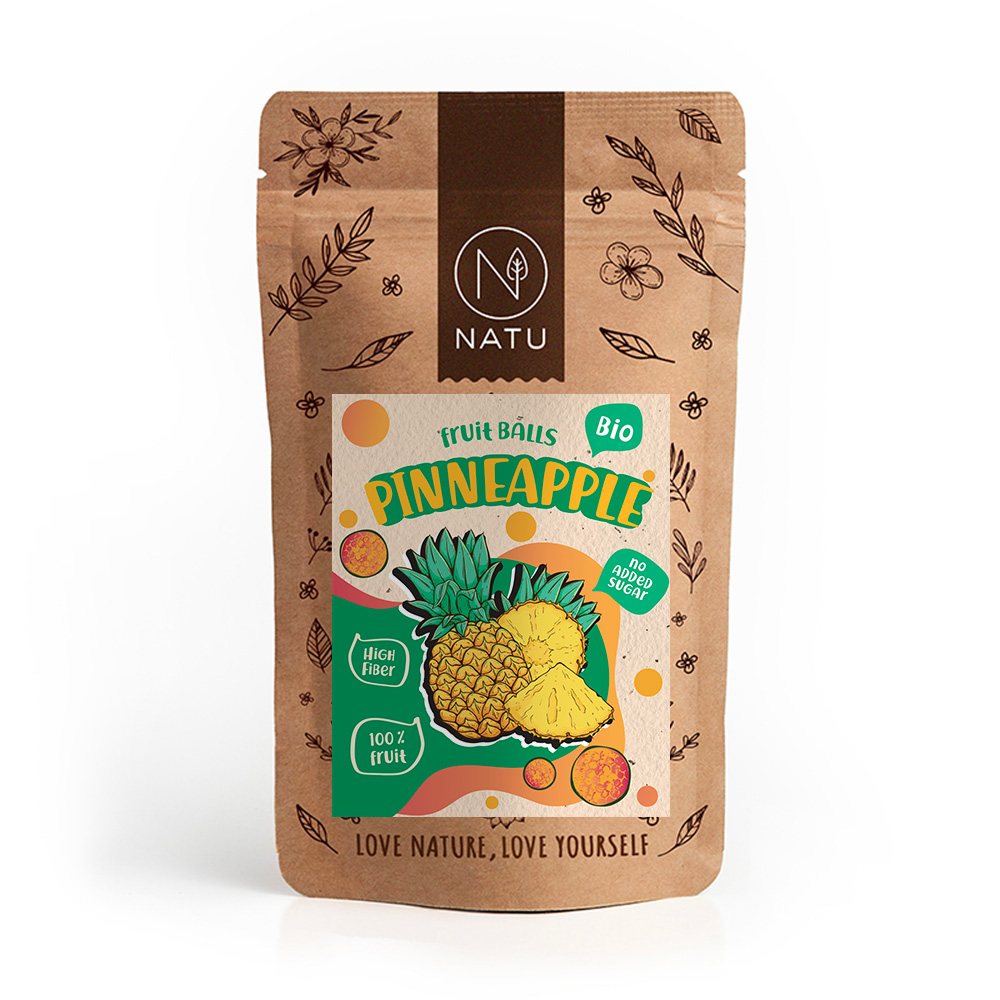 NATU Ovocné kuličky ananasové BIO 90 g NATU