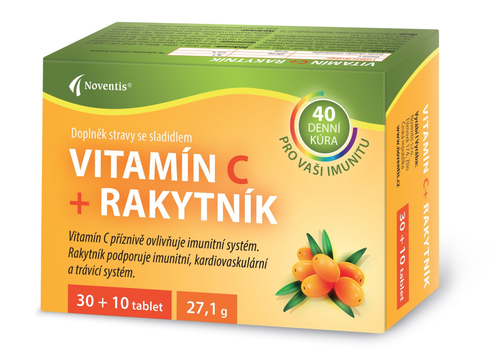 Noventis Vitamín C s rakytníkem 30+10 tablet Noventis