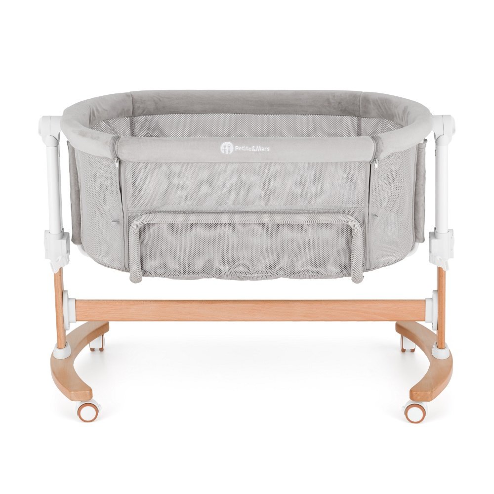 Petite&Mars Postýlka dětská polohovatelná s funkcí kolébky Glory 2v1 Mocha Beige Petite&Mars