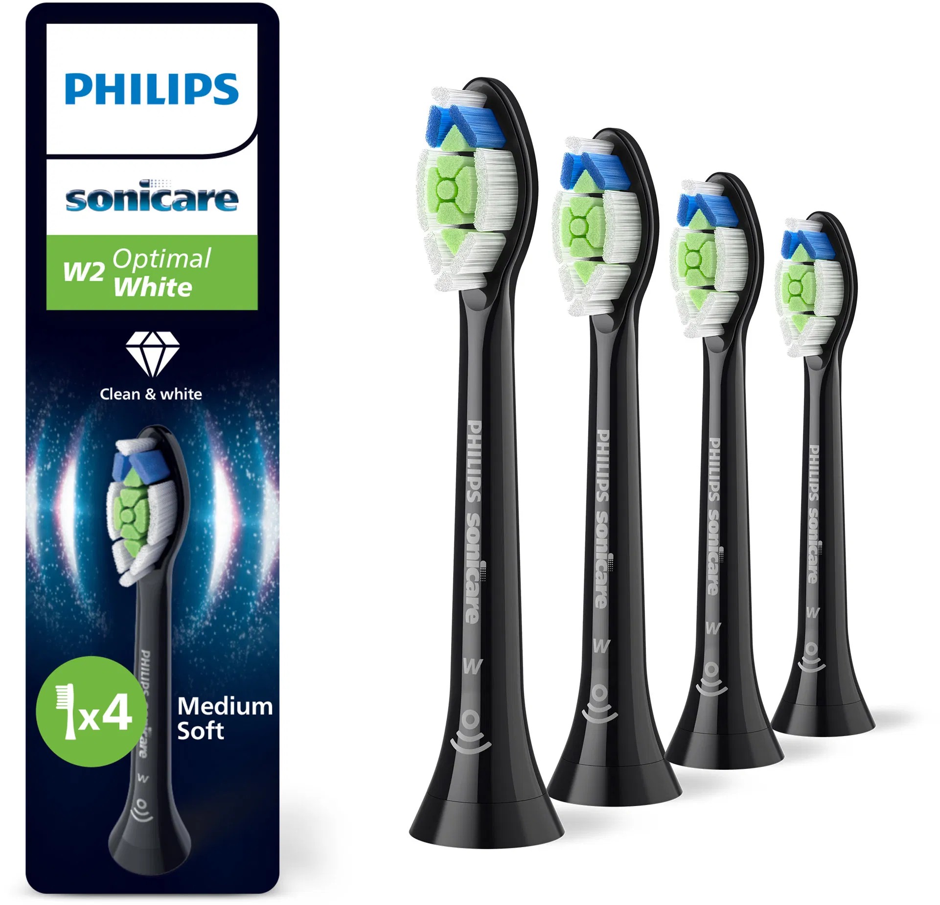 Philips Sonicare Optimal White Standard HX6064/88 náhradní hlavice 4 ks černé Philips Sonicare